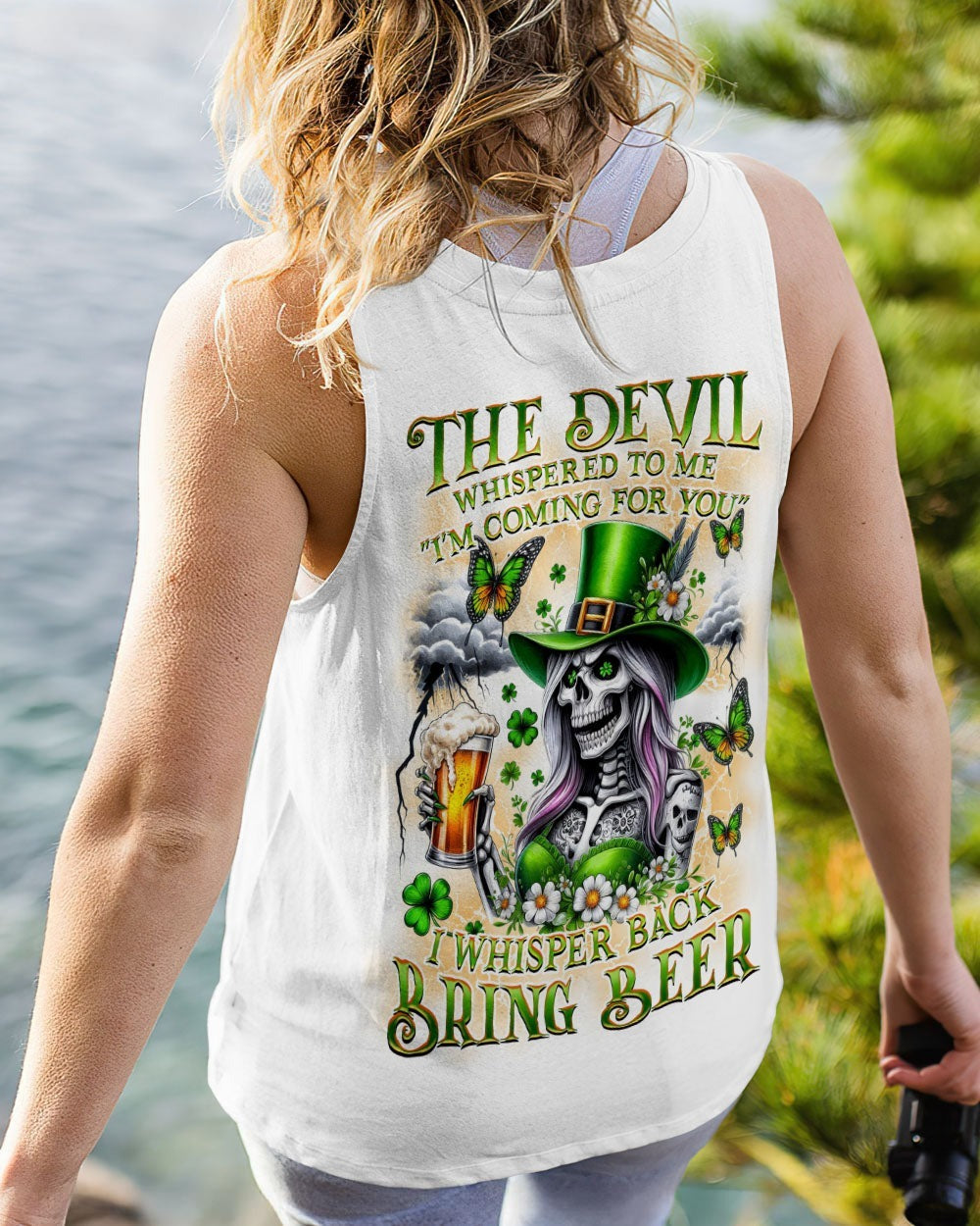 BLISSCORNERS THE DEVIL WHISPERED TO ME BRING BEER PATRICK'S DAY ALL OVER PRINT