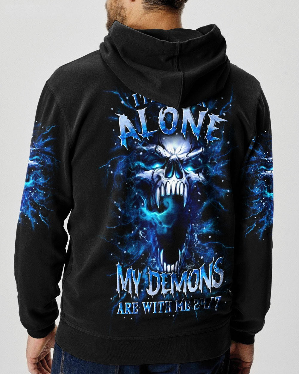 BLISSCORNERS I'M NEVER ALONE SKULL DEMON ALL OVER PRINT