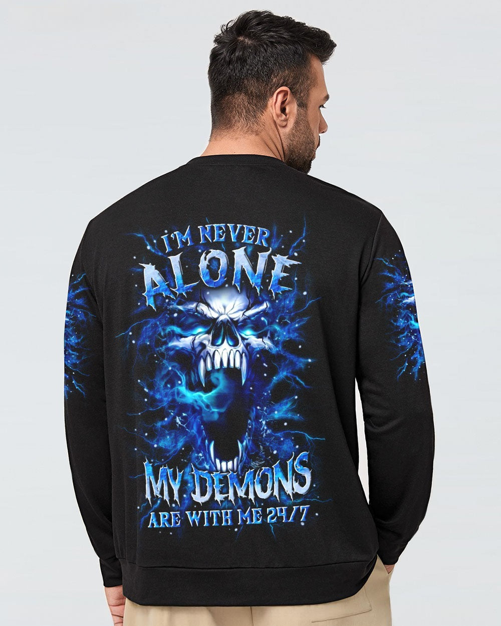 BLISSCORNERS I'M NEVER ALONE SKULL DEMON ALL OVER PRINT