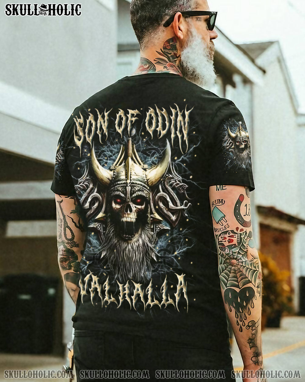 BLISSCORNERS SON OF ODIN VALHALLA VIKING SKULL ALL OVER PRINT