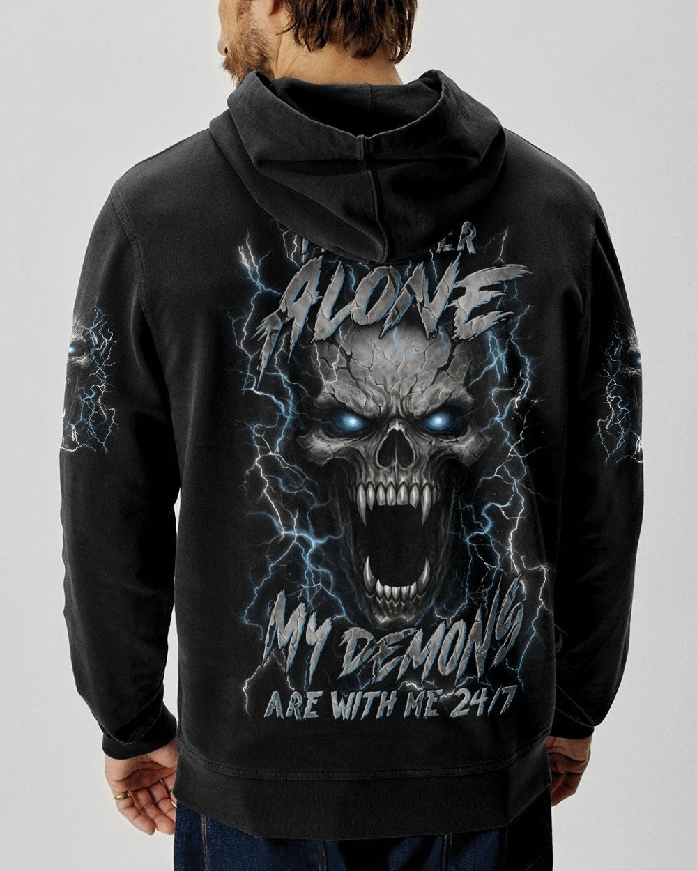 BLISSCORNERS I'M NEVER ALONE SKULL DEMON ALL OVER PRINT