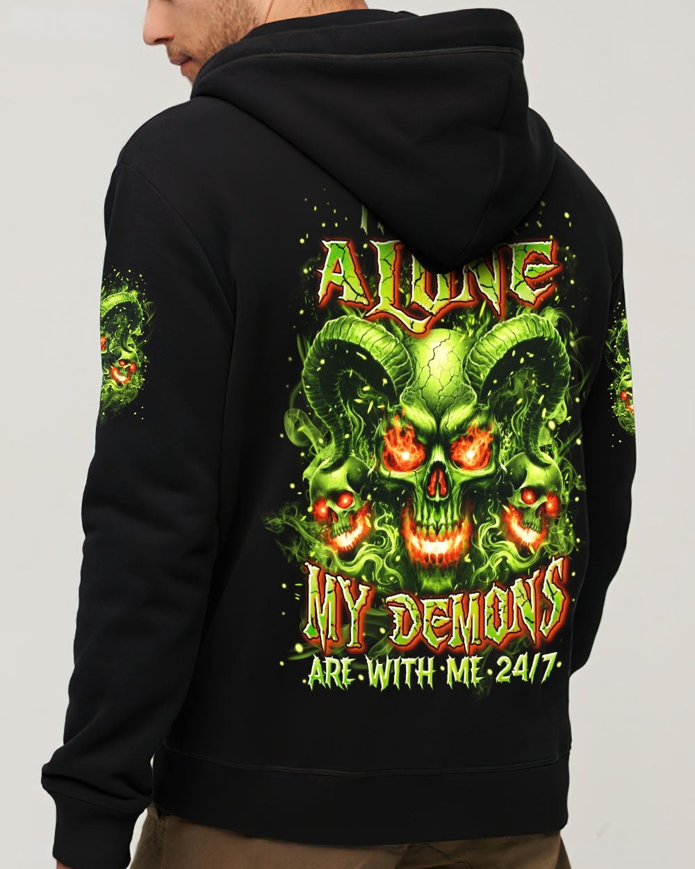 BLISSCORNERS I'M NEVER ALONE SKULL DEMON ALL OVER PRINT