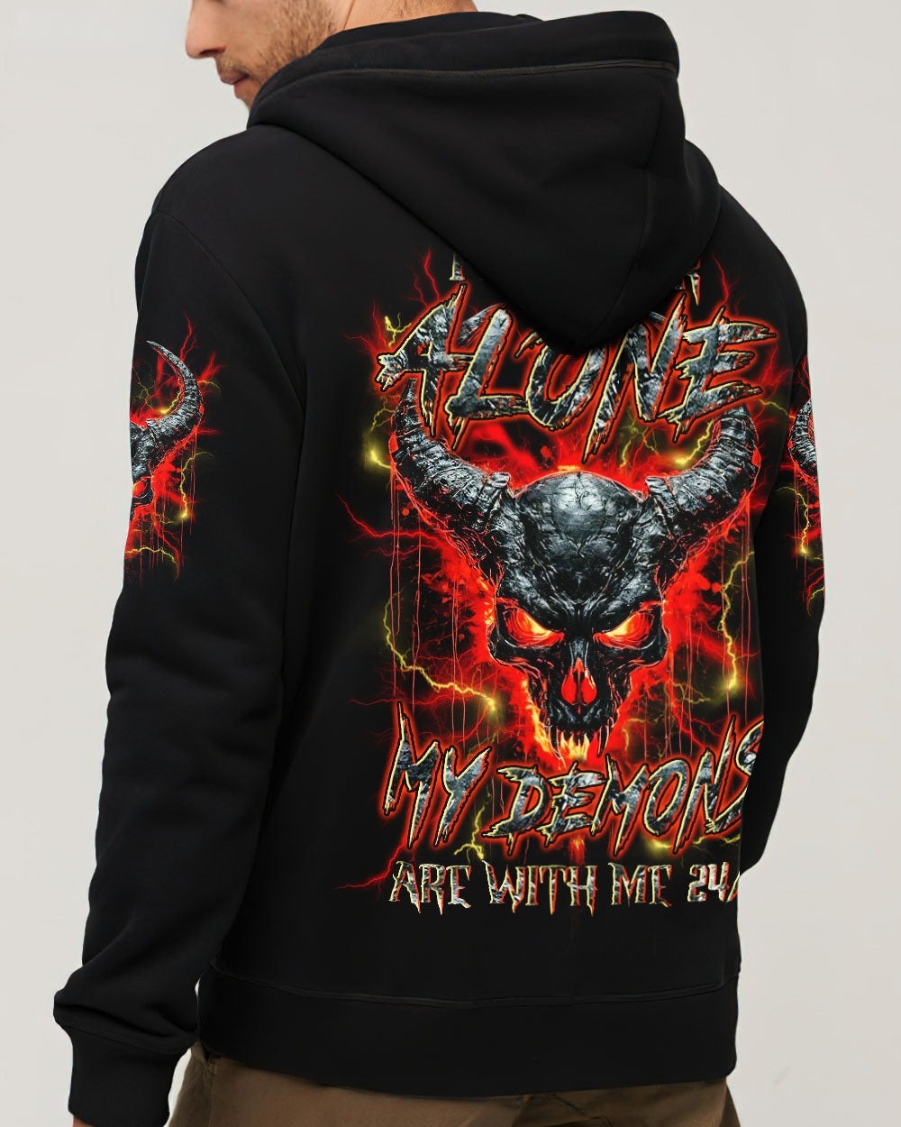 BLISSCORNERS I'M NEVER ALONE SKULL DEMON ALL OVER PRINT