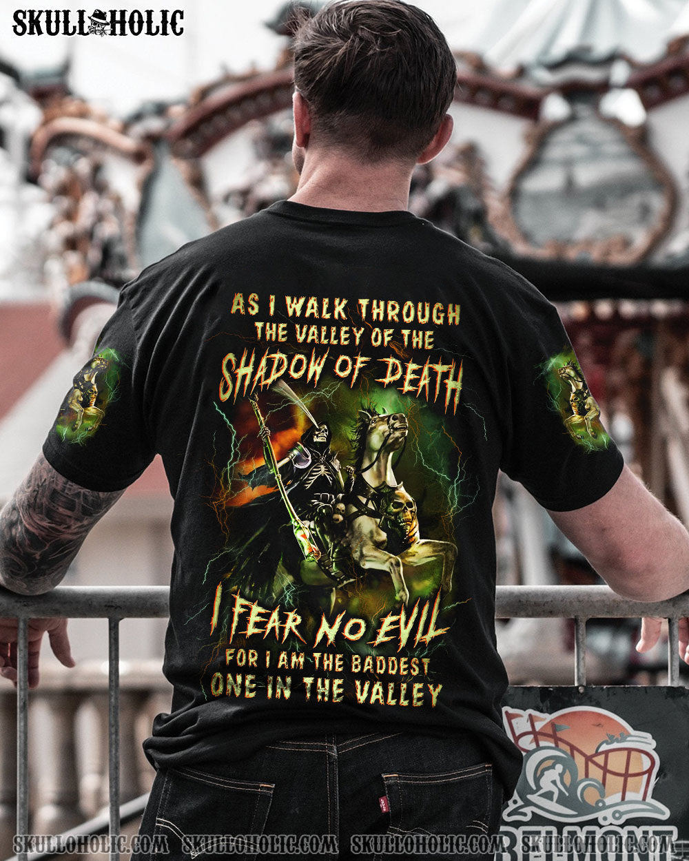 BLISSCORNERS AS I WALK THROUGH THE VALLEY SKULL REAPER ALL OVER PRINT