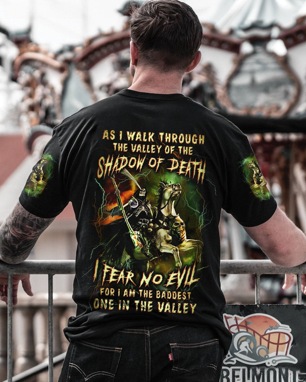 BLISSCORNERS AS I WALK THROUGH THE VALLEY SKULL REAPER ALL OVER PRINT