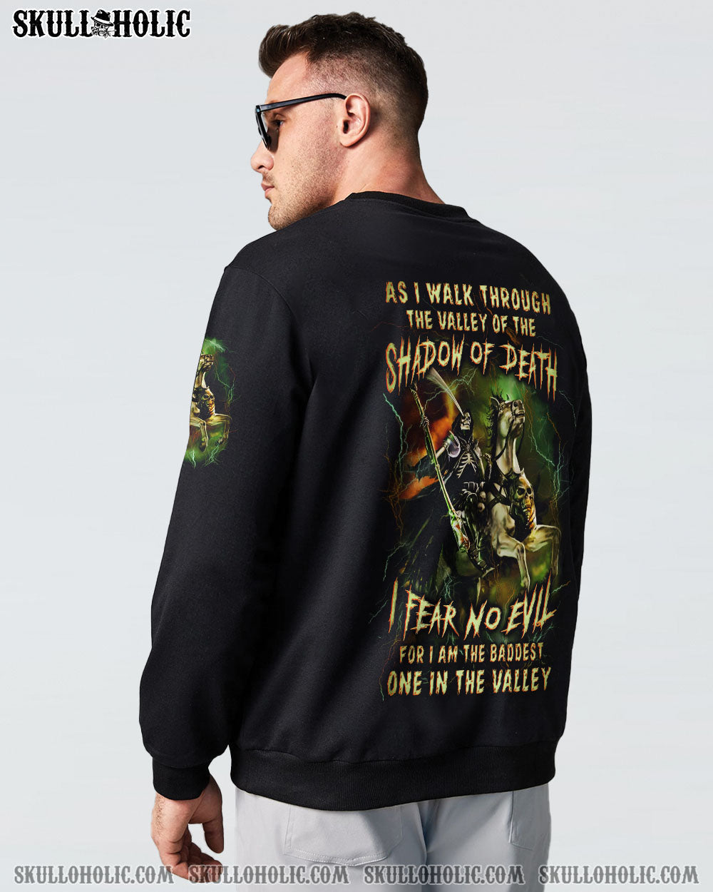 BLISSCORNERS AS I WALK THROUGH THE VALLEY SKULL REAPER ALL OVER PRINT