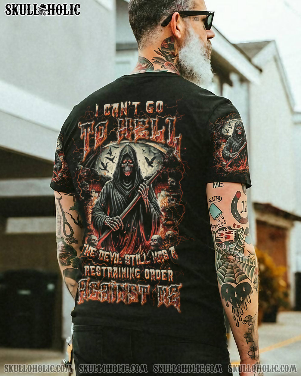 BLISSCORNERS I CAN'T GO TO HELL SKULL REAPER ALL OVER PRINT