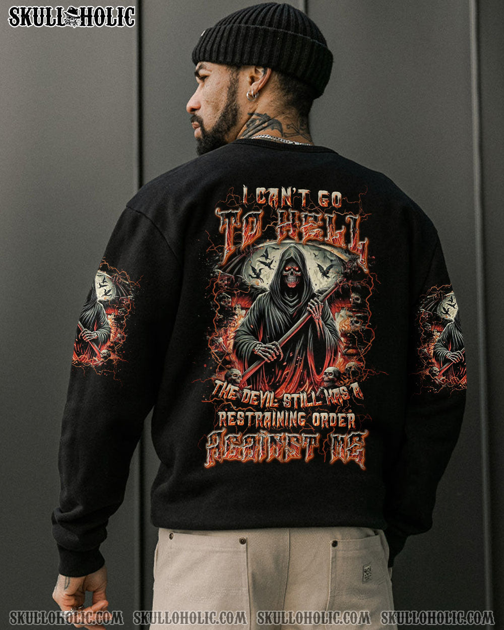 BLISSCORNERS I CAN'T GO TO HELL SKULL REAPER ALL OVER PRINT