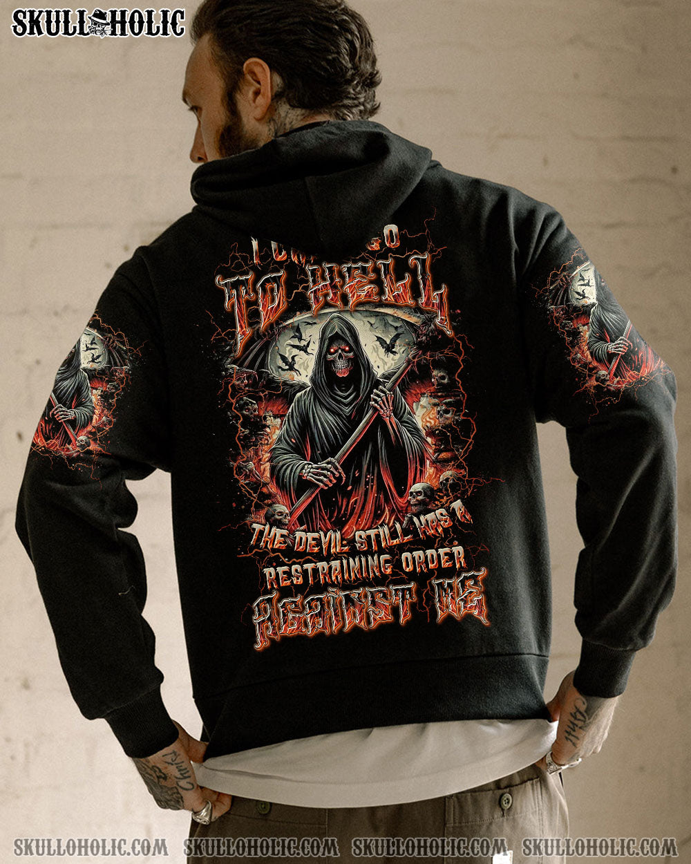 BLISSCORNERS I CAN'T GO TO HELL SKULL REAPER ALL OVER PRINT