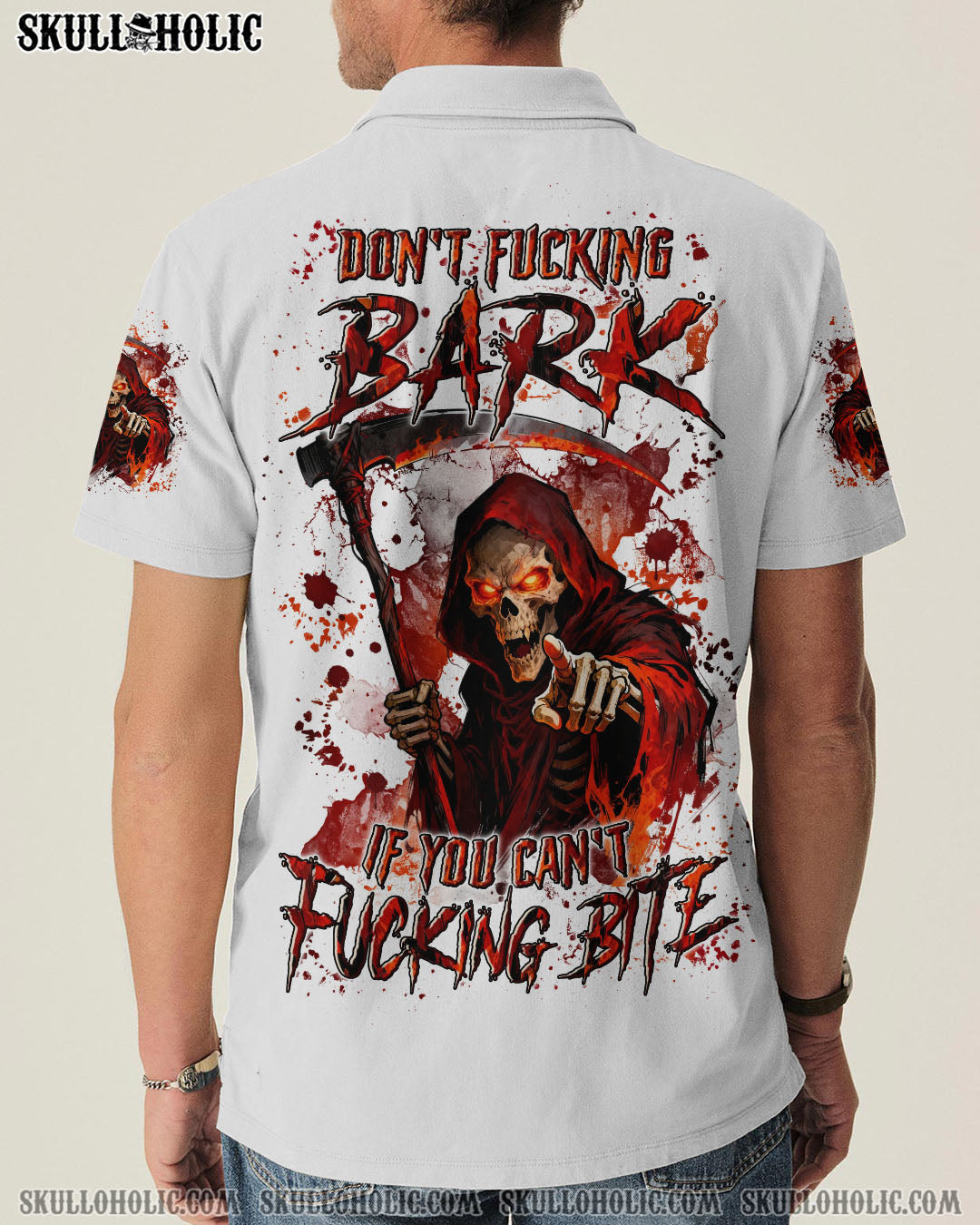 BLISSCORNERS DON’T F BARK SKULL REAPER ALL OVER PRINT