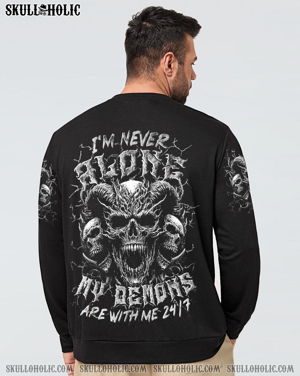BLISSCORNERS I'M NEVER ALONE SKULL DEMON ALL OVER PRINT