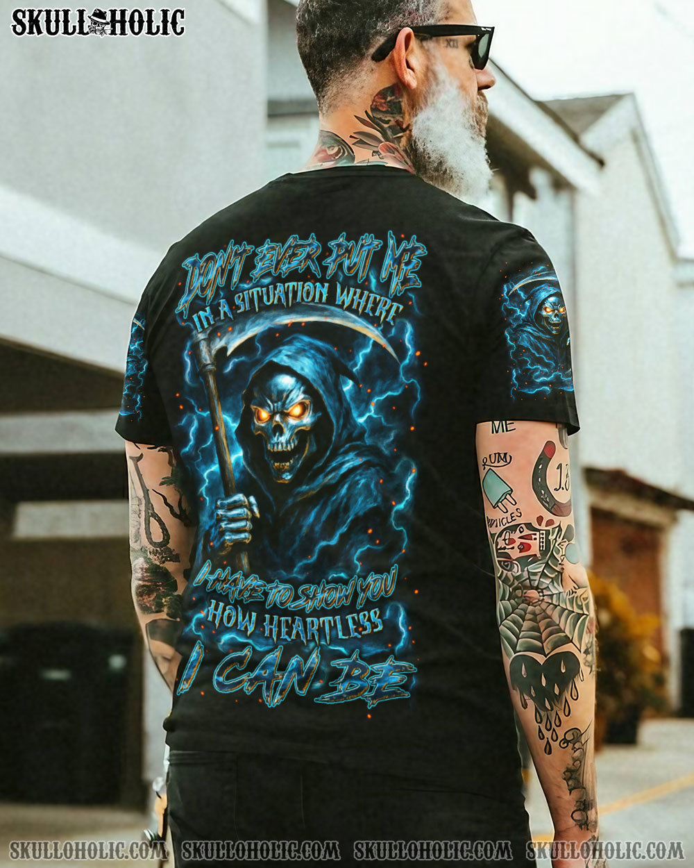 BLISSCORNERS HOW HEARTLESS I CAN BE SKULL REAPER ALL OVER PRINT