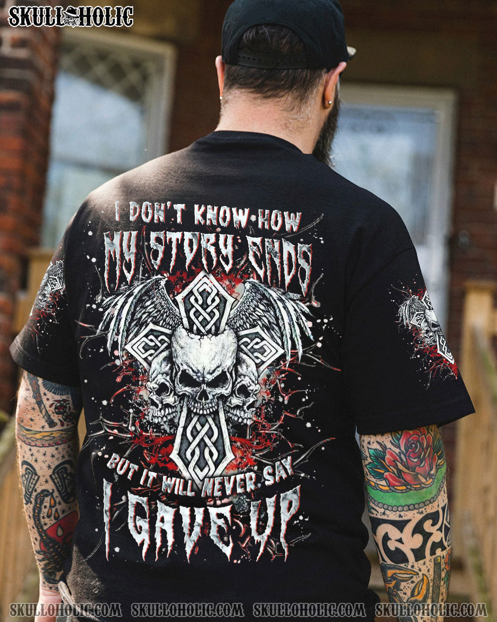 BLISSCORNERS I DON'T KNOW HOW MY STORY ENDS VIKING SKULL ALL OVER PRINT