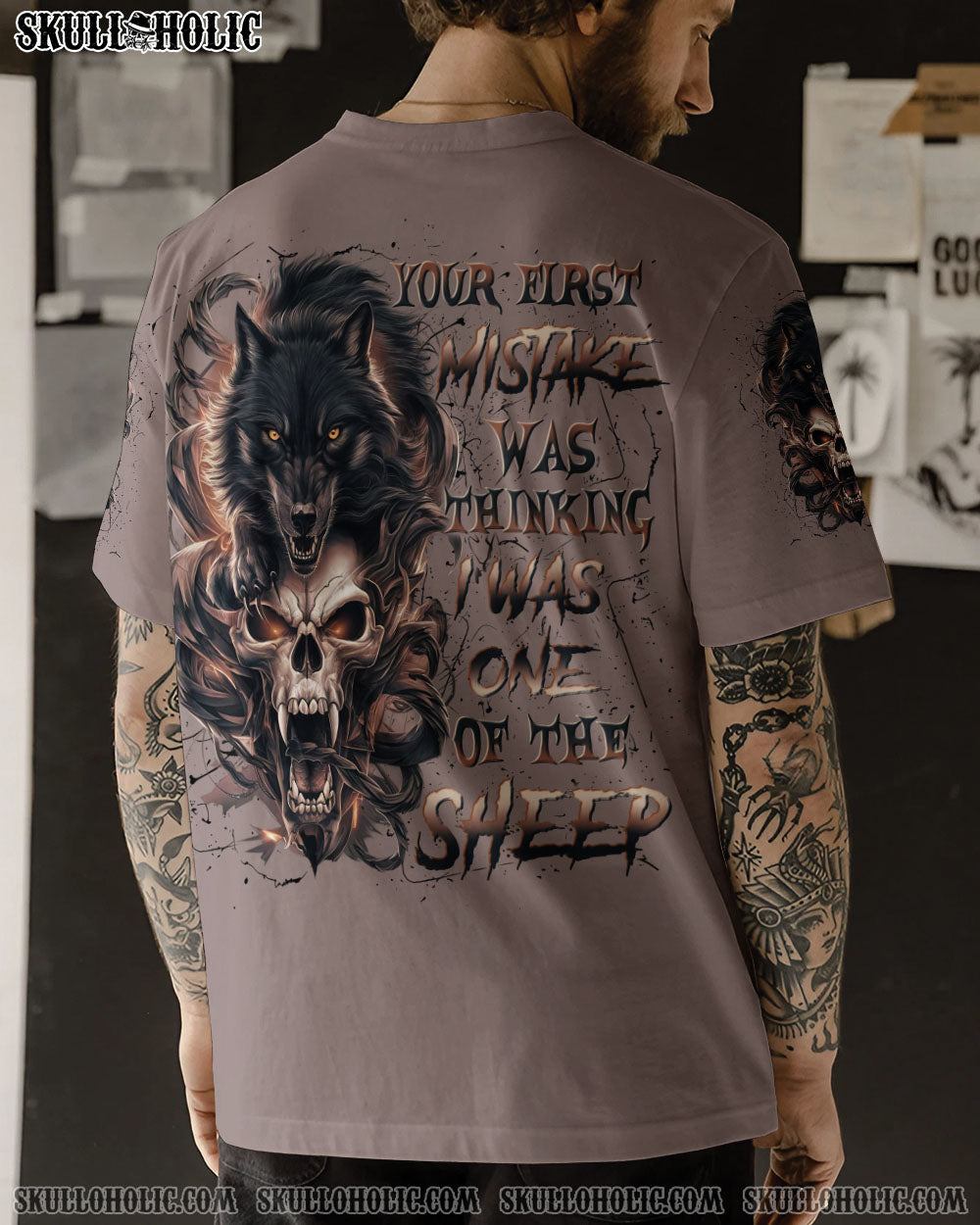 BLISSCORNERS YOUR FIRST MISTAKE WOLF SKULL ALL OVER PRINT