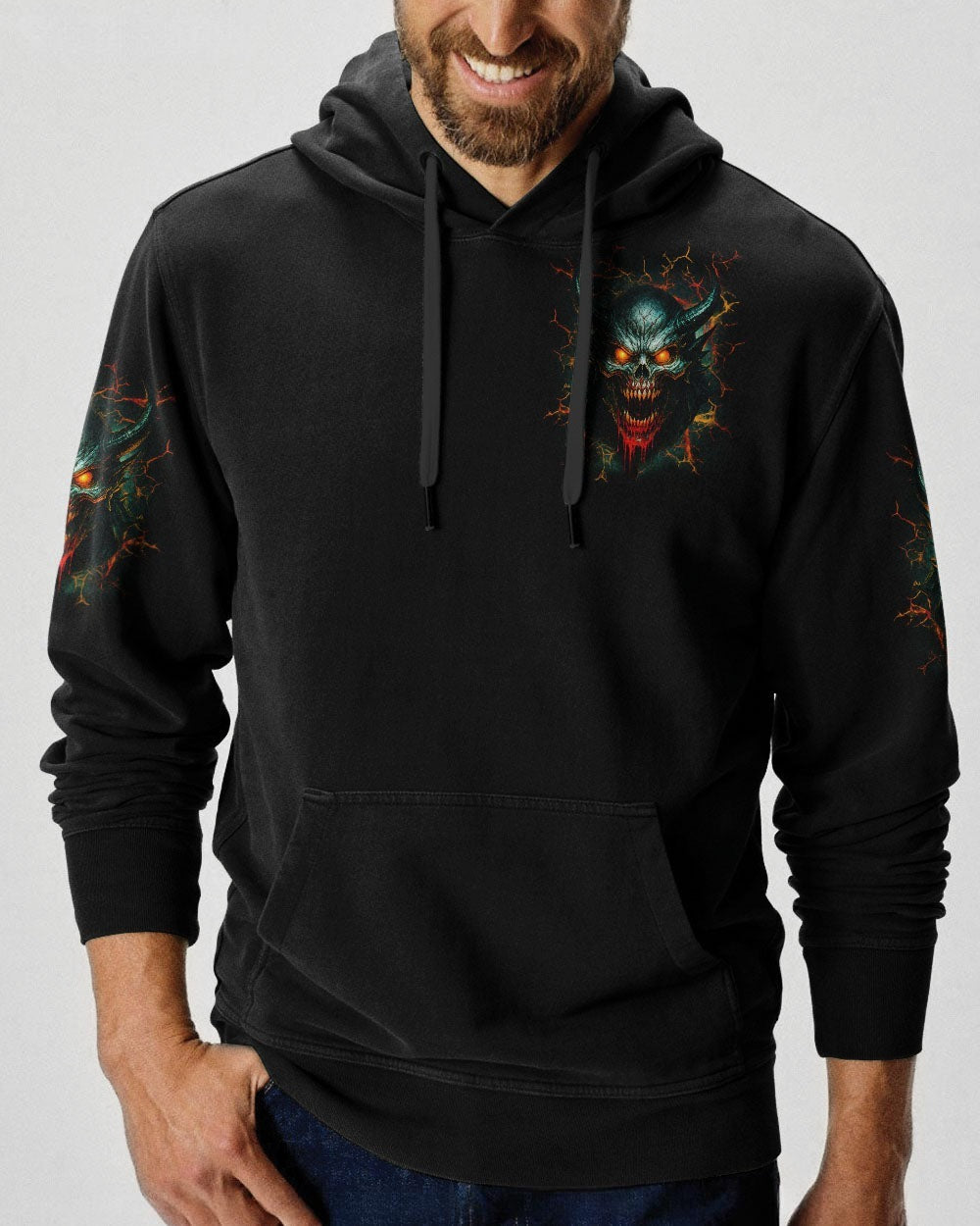 BLISSCORNERS I'M NEVER ALONE SKULL DEMON ALL OVER PRINT
