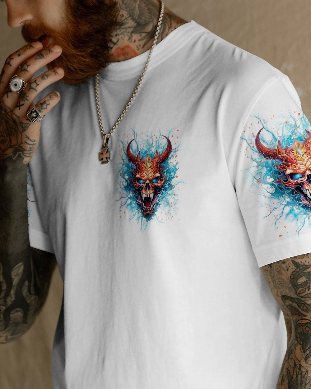 BLISSCORNERS I'M NEVER ALONE SKULL DEMON ALL OVER PRINT