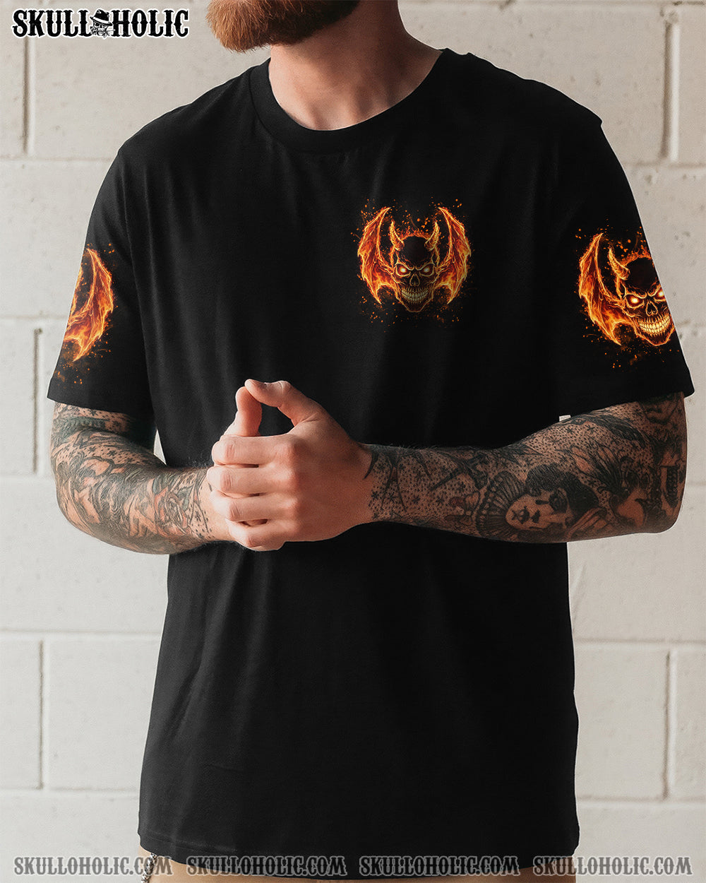 BLISSCORNERS YOUR DEMONS HIDE UNDER YOUR BED SKULL ALL OVER PRINT