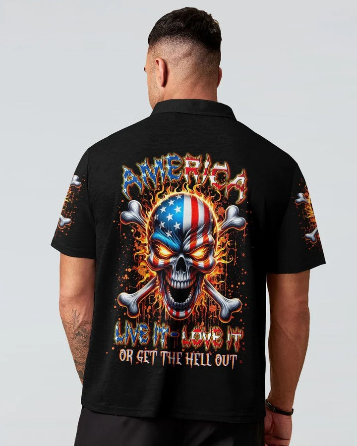 BLISSCORNERS AMERICA LIVE IT LOVE IT OR GET THE HELL OUT SKULL ALL OVER PRINT