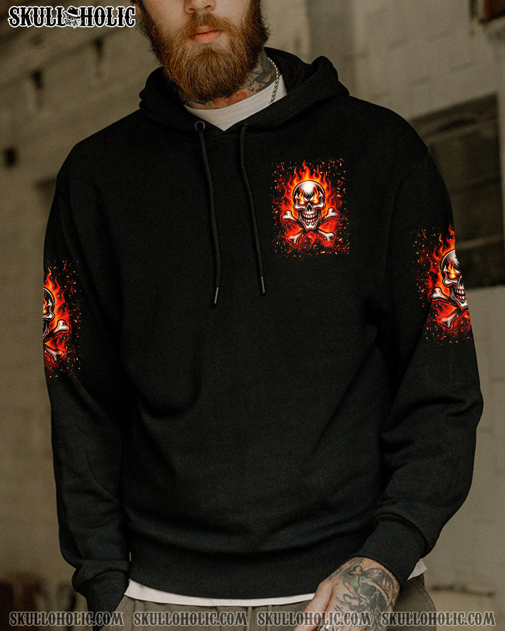 BLISSCORNERS STAY REAL STAY LOYAL FIRE SKULL ALL OVER PRINT