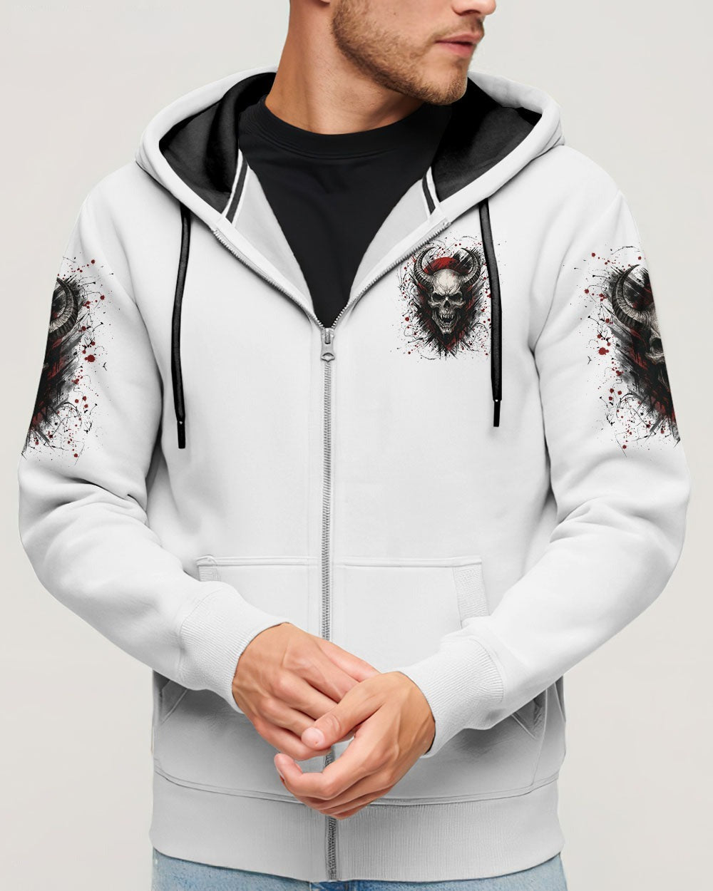 BLISSCORNERS I'M NEVER ALONE SKULL DEMON ALL OVER PRINT