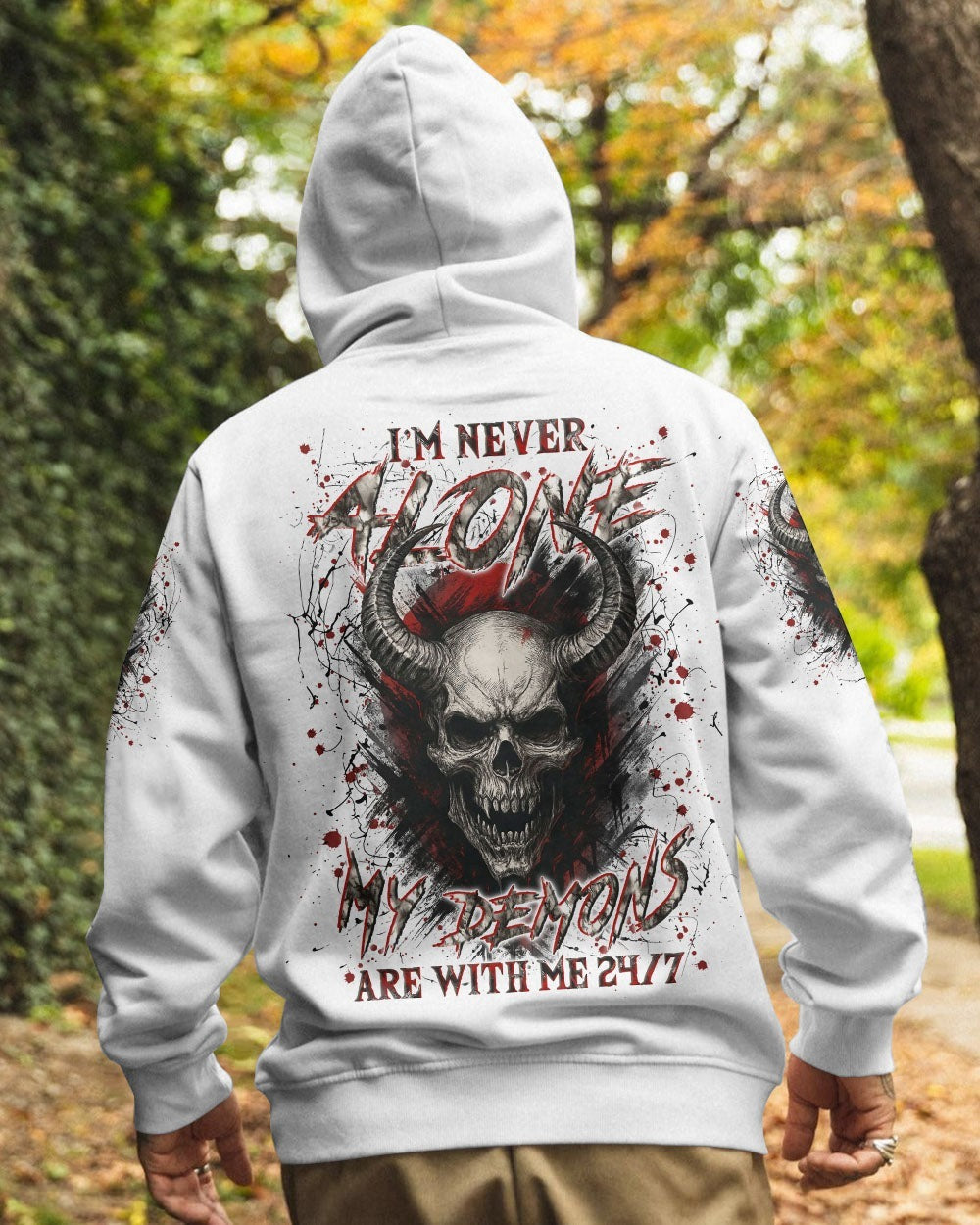 BLISSCORNERS I'M NEVER ALONE SKULL DEMON ALL OVER PRINT