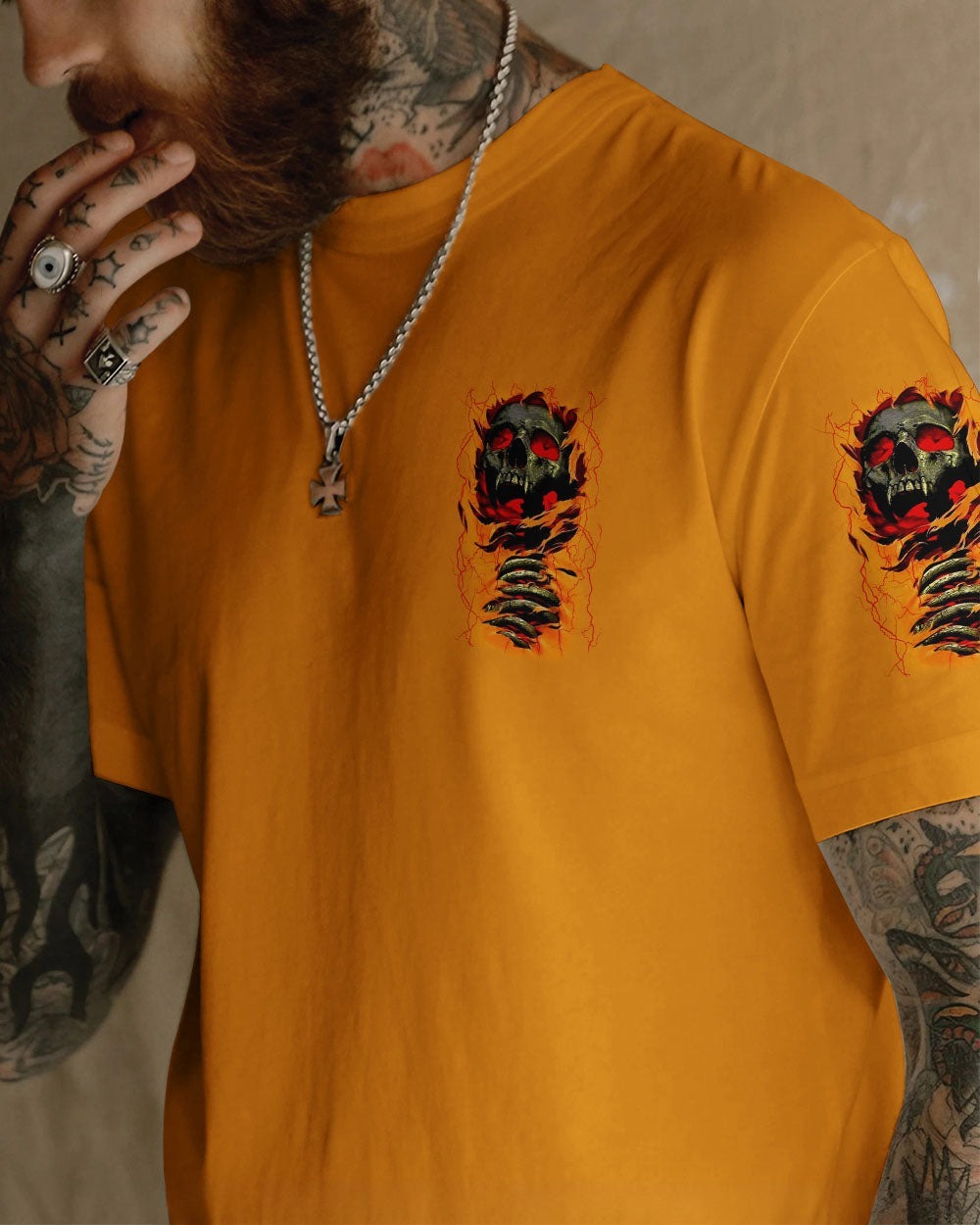 BLISSCORNERS I'M NEVER ALONE SKULL DEMON ALL OVER PRINT