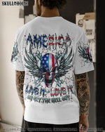 BLISSCORNERS AMERICA LIVE IT LOVE IT OR GET THE HELL OUT ALL OVER PRINT