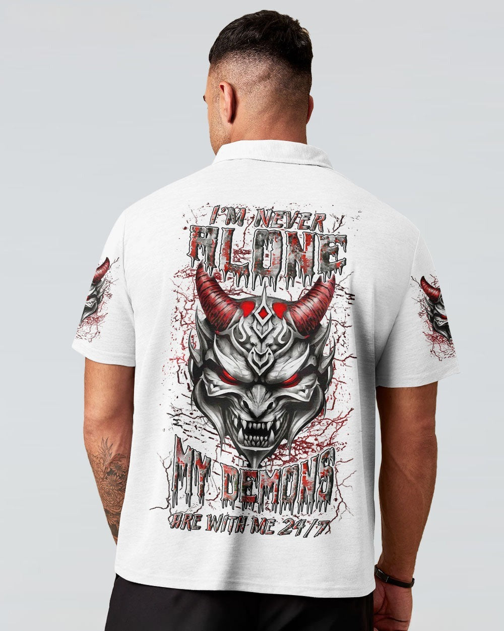 BLISSCORNERS I'M NEVER ALONE SKULL DEMON ALL OVER PRINT