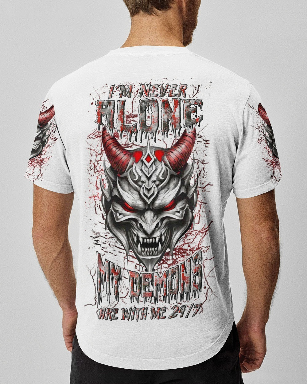 BLISSCORNERS I'M NEVER ALONE SKULL DEMON ALL OVER PRINT
