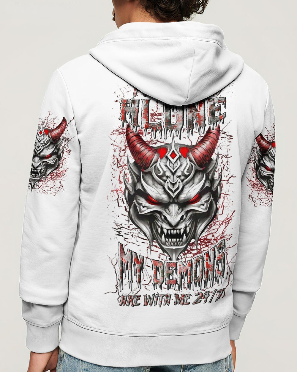 BLISSCORNERS I'M NEVER ALONE SKULL DEMON ALL OVER PRINT