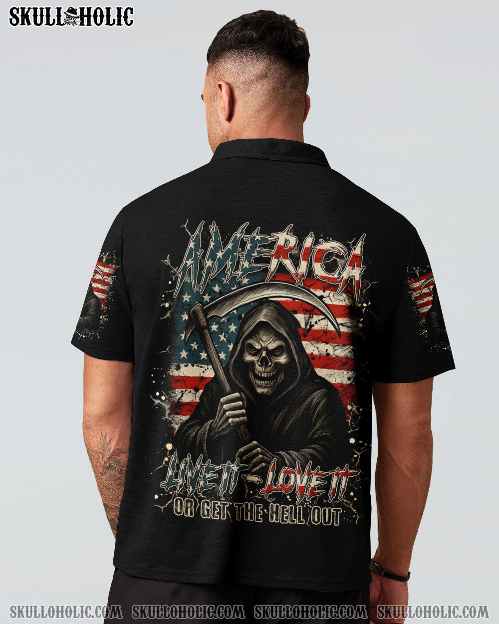 BLISSCORNERS AMERICA LIVE IT LOVE IT OR GET THE HELL OUT ALL OVER PRINT