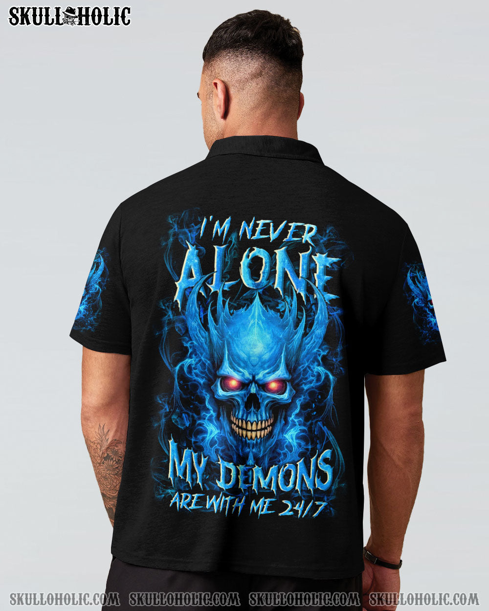 BLISSCORNERS I'M NEVER ALONE SKULL DEMON ALL OVER PRINT