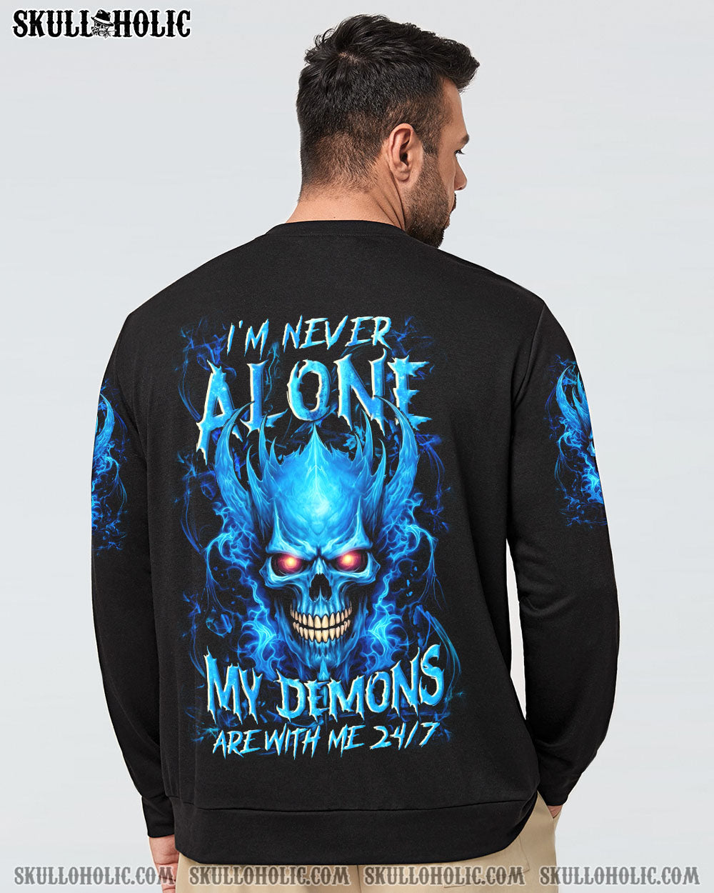 BLISSCORNERS I'M NEVER ALONE SKULL DEMON ALL OVER PRINT