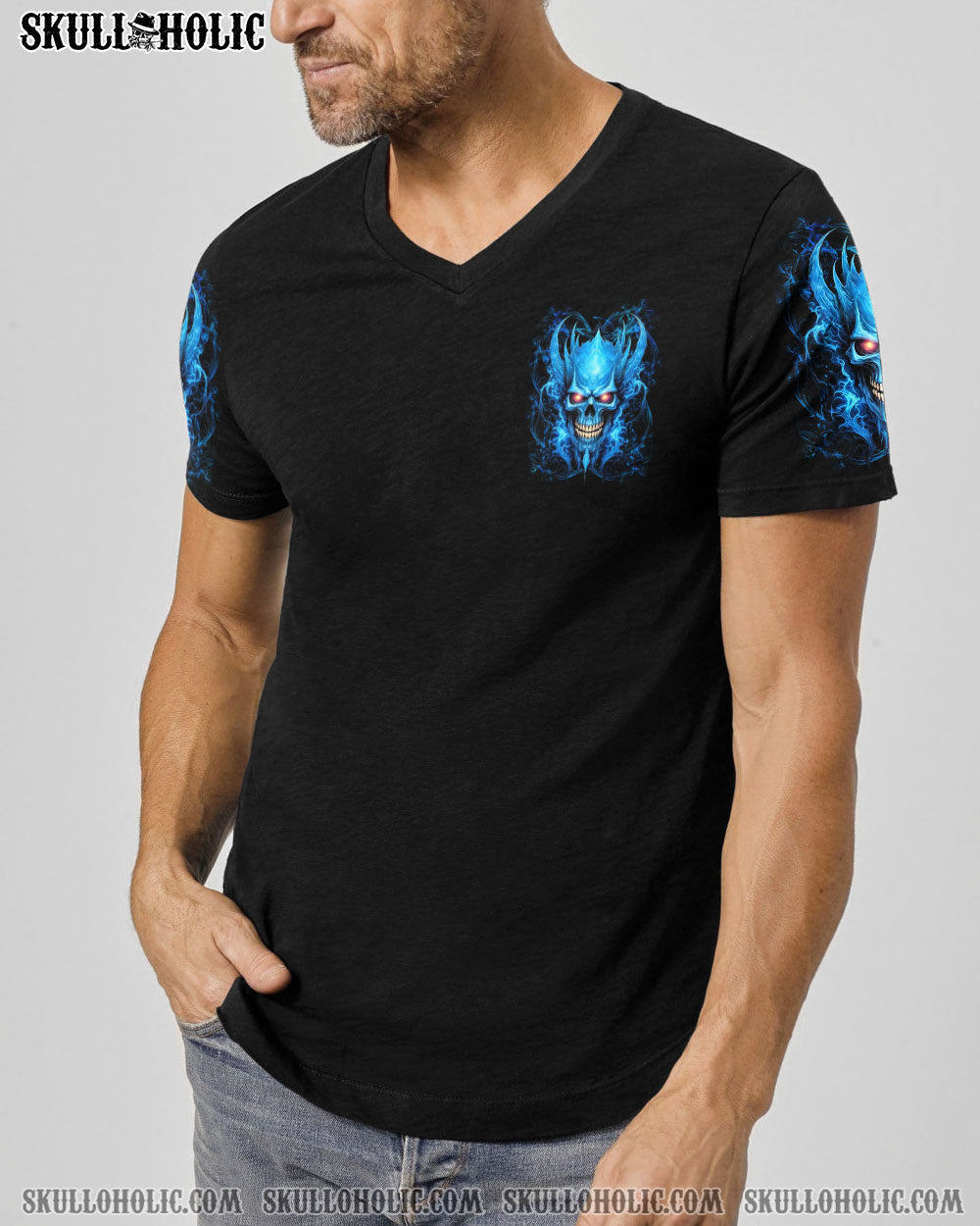 BLISSCORNERS I'M NEVER ALONE SKULL DEMON ALL OVER PRINT