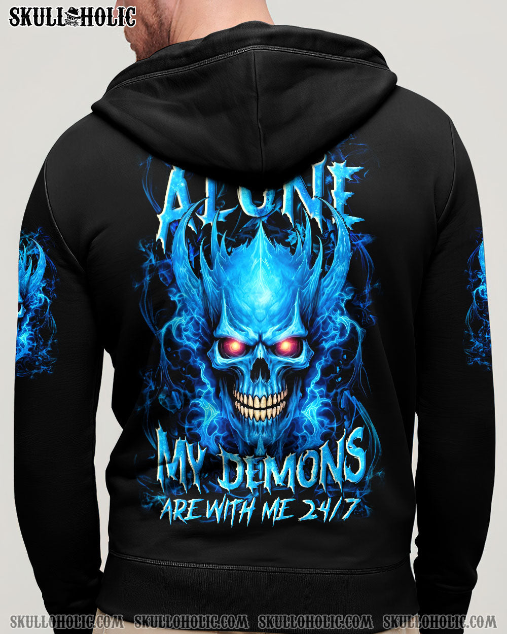 BLISSCORNERS I'M NEVER ALONE SKULL DEMON ALL OVER PRINT