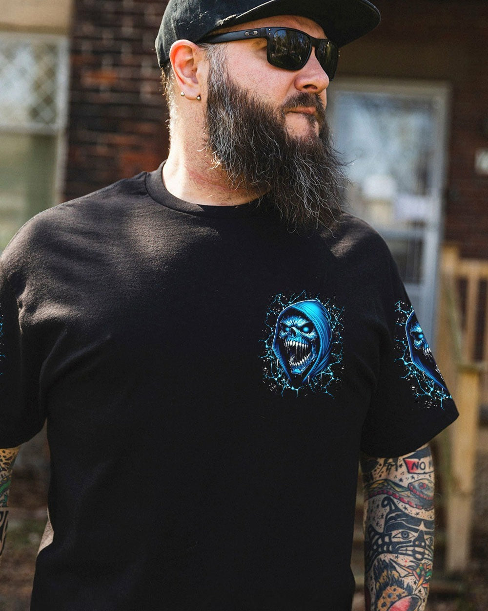 BLISSCORNERS I'M NOT ANTI-SOCIAL MAD REAPER SKULL ALL OVER PRINT