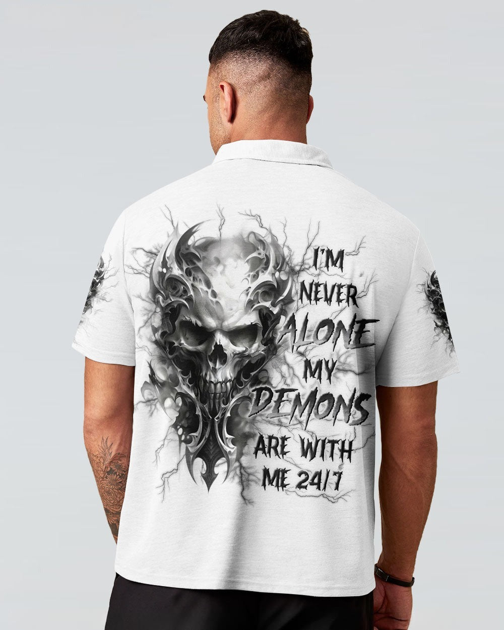 BLISSCORNERS I'M NEVER ALONE SKULL DEMON ALL OVER PRINT