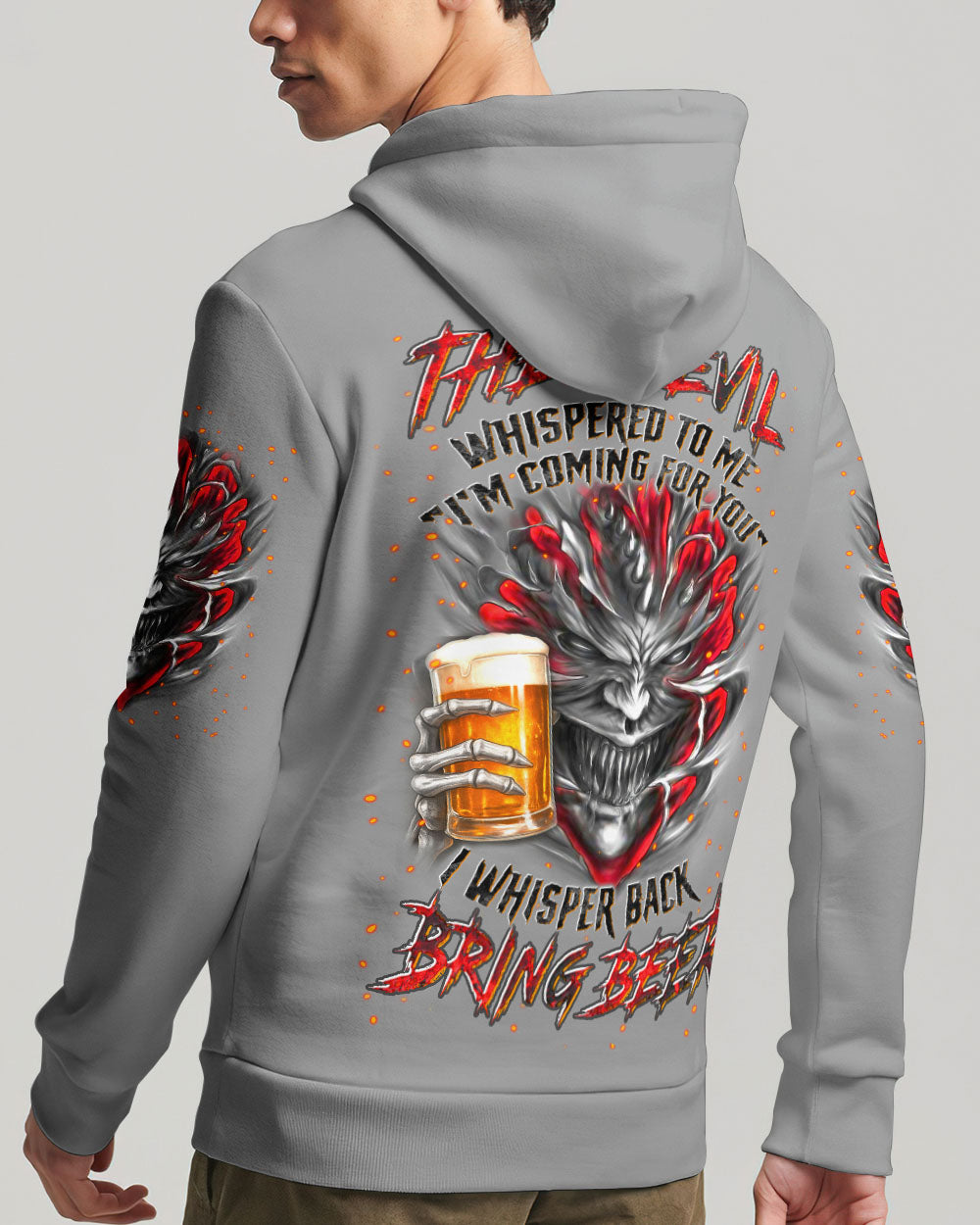 BLISSCORNERS THE DEVIL WHISPERED TO ME BRING BEER SKULL ALL OVER PRINT