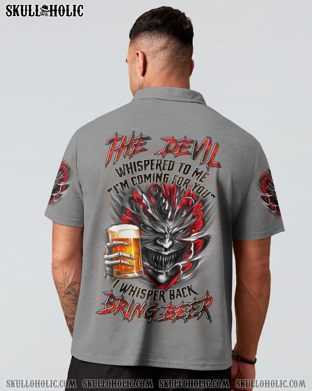 BLISSCORNERS THE DEVIL WHISPERED TO ME BRING BEER SKULL ALL OVER PRINT