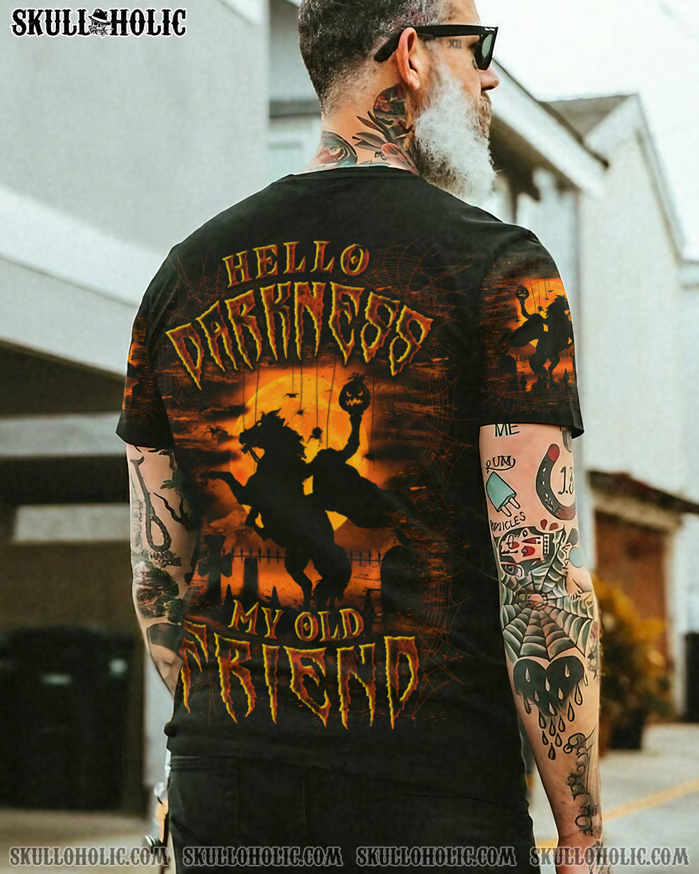 BLISSCORNERS HELLO DARKNESS MY OLD FRIEND HALLOWEEN ALL OVER PRINT