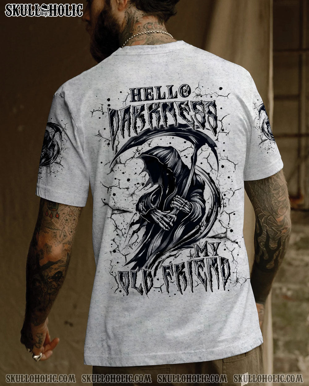 BLISSCORNERS HELLO DARKNESS MY OLD FRIEND REAPER ALL OVER PRINT