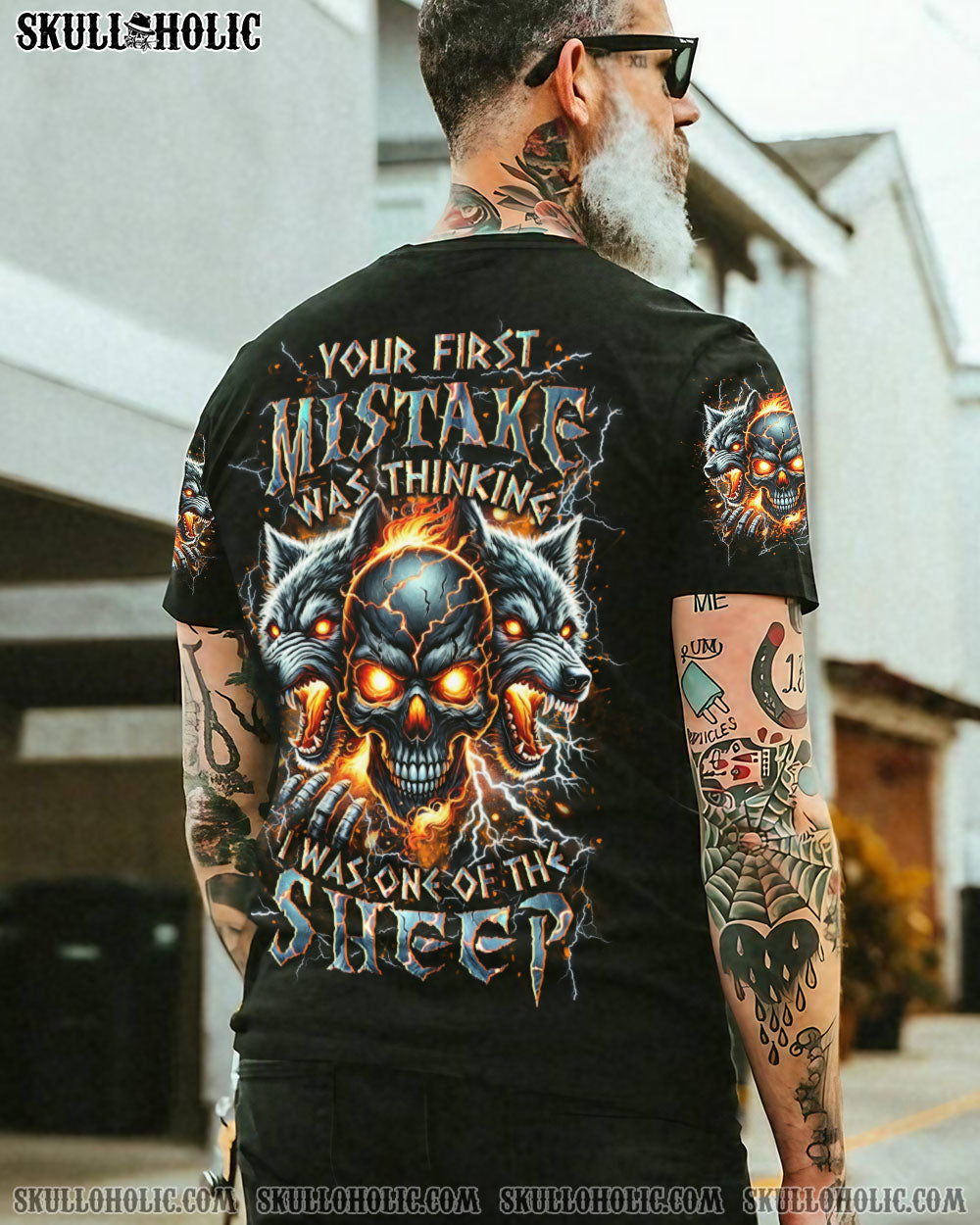 BLISSCORNERS YOUR FIRST MISTAKE WOLF SKULL ALL OVER PRINT