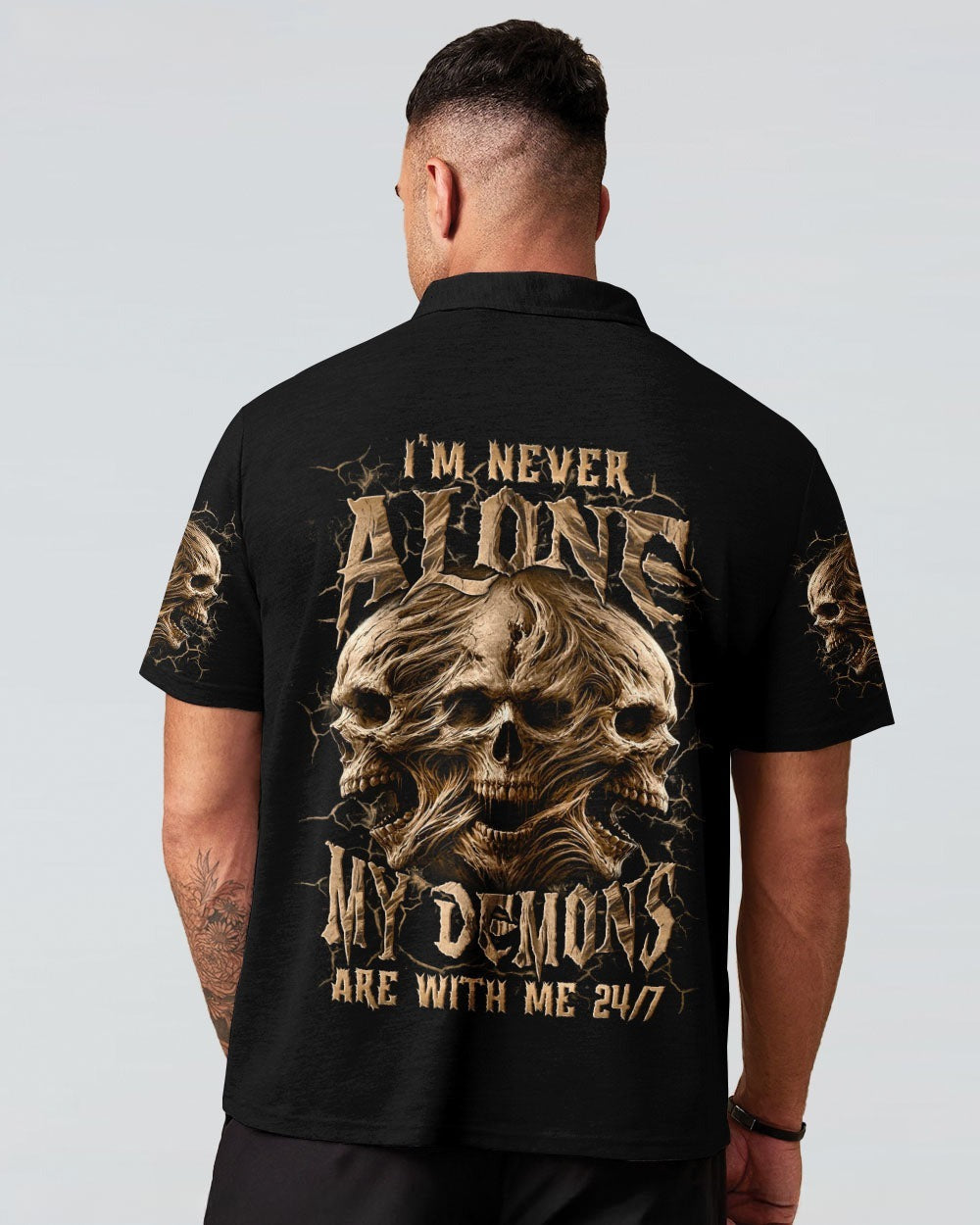 BLISSCORNERS I'M NEVER ALONE SKULL DEMON ALL OVER PRINT
