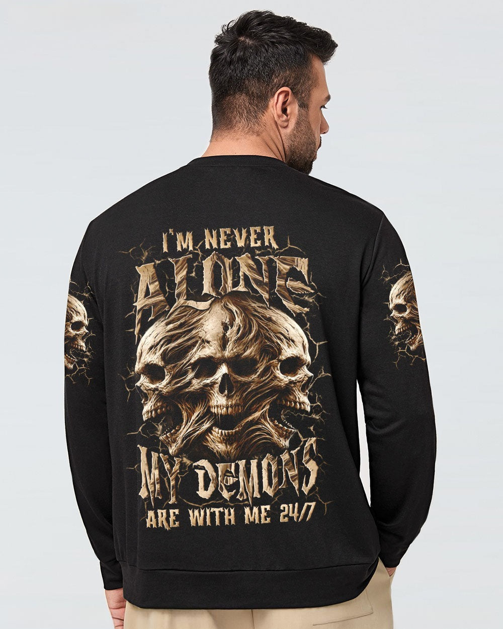 BLISSCORNERS I'M NEVER ALONE SKULL DEMON ALL OVER PRINT