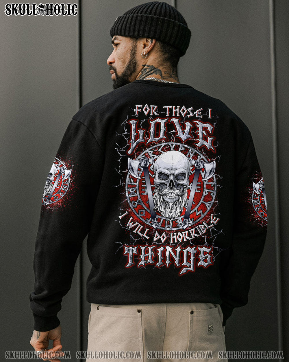 BLISSCORNERS FOR THOSE I LOVE VIKING SKULL ALL OVER PRINT