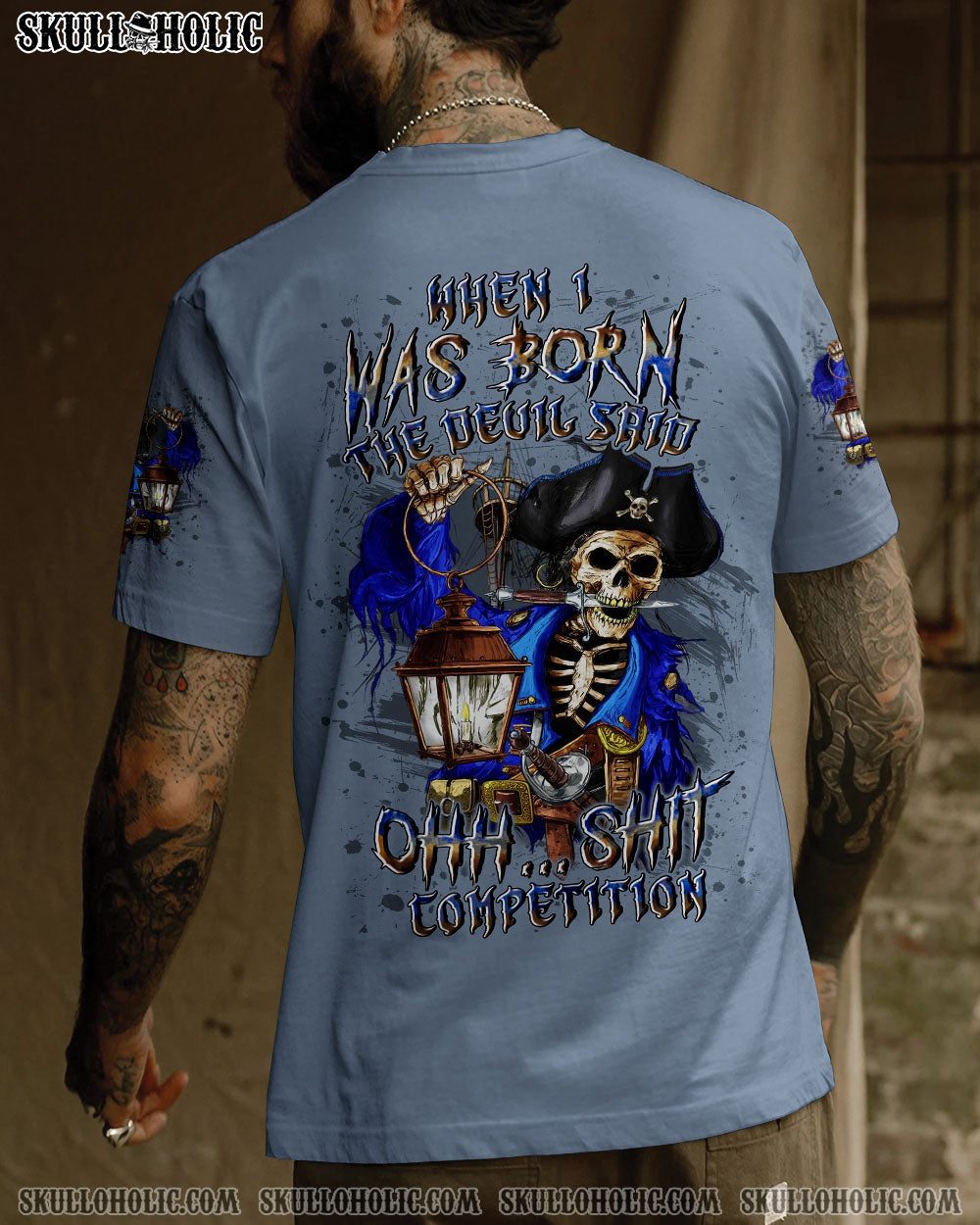 BLISSCORNERS WHEN I WAS BORN PIRATE SKULL ALL OVER PRINT