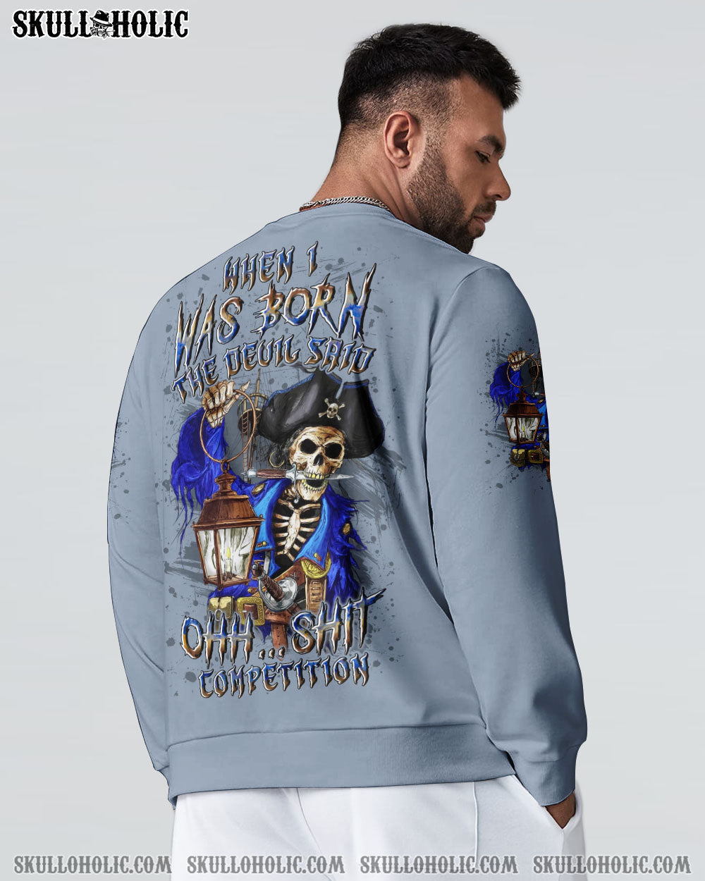 BLISSCORNERS WHEN I WAS BORN PIRATE SKULL ALL OVER PRINT