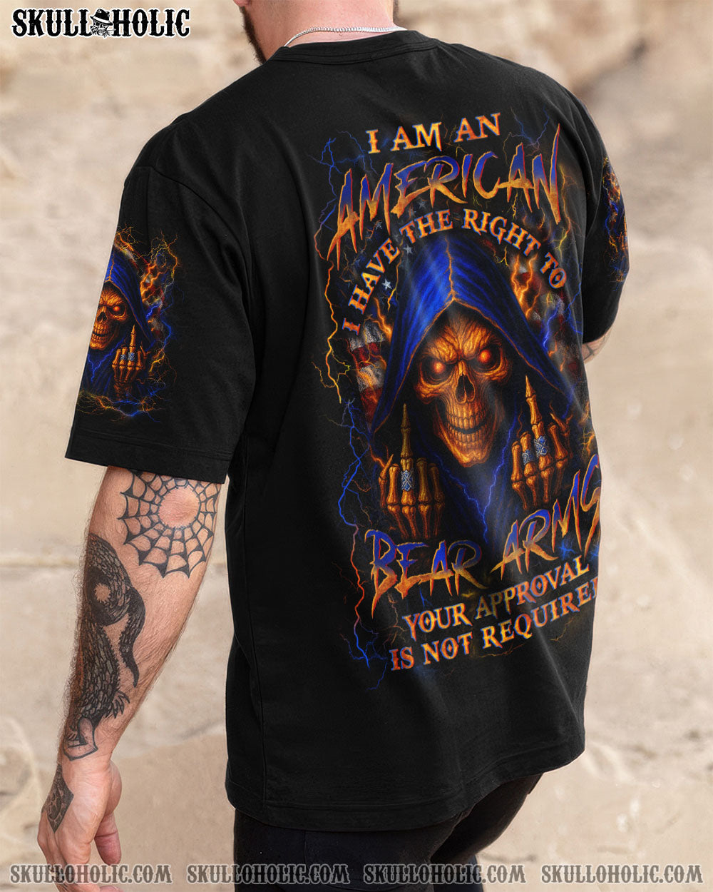 BLISSCORNERS I AM AN AMERICAN SKULL ALL OVER PRINT