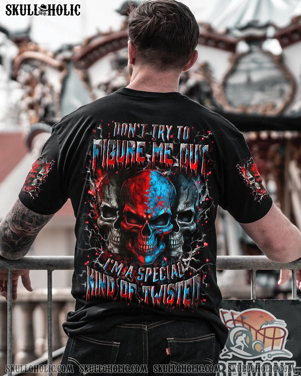 BLISSCORNERS DON'T TRY TO FIGURE ME OUT SKULL ALL OVER PRINT