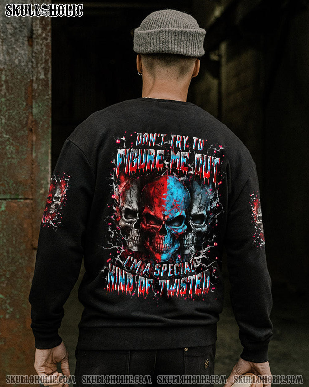 BLISSCORNERS DON'T TRY TO FIGURE ME OUT SKULL ALL OVER PRINT